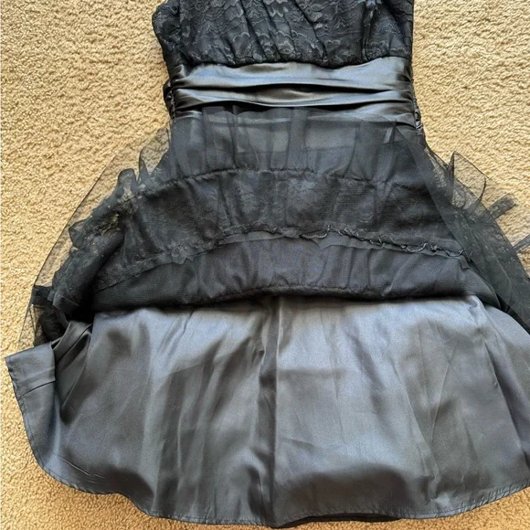 Masquerade Black Lace Strapless Gown - Picture 2 of 16